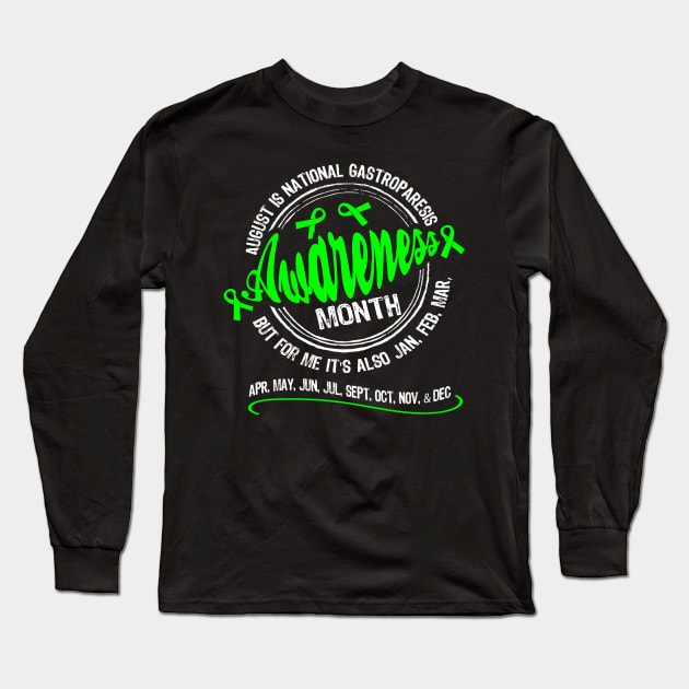 August Is Gastroparesis Month But Every Day For Me Long Sleeve T-Shirt by Crimsonwolf28